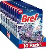 Bref Power Activ Lavanda Cesta WC - Limpia baño para un WC siempre limpio y fresco, limpiador de baños con fórmula antical que elimina la suciedad, pack de 10 unidades