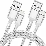 ULIFTUS Cable de carga para iPhone, 1 m, 2 unidades, certificado MFi, cable Lightning de nailon, cable de carga rápida para iPhone 14 13 12 11 Pro Max Xs Xr X 8 7 6 Plus SE