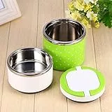 Aoresac Aislamiento y Preservación de Calor, Lonchera de Acero Inoxidable para Almacenamiento de Alimentos con Manijas Dobles, Anillo de Silicona, Material de PP, Aprox. Capacidad de