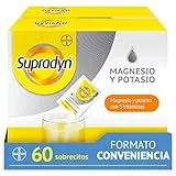 Supradyn Magnesio y Potasio Suplemento Deportivo Multivitamínico con Vitamina B, C y Minerales, Apoyo Contra la Fatiga en Épocas de Calor, Sin Azúcar, Sabor a Naranja, 60 Sobres Efervescentes