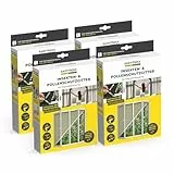 EASYmaxx Mosquitera antipolen para ventanas con Magic Click | Cortada a medida para todas las ventanas de hasta 150 x 130 cm | Fácil instalación con 12 imanes - sin taladrar ni atornillar [4 Piezas]