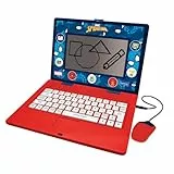 LEXIBOOK, Spider-Man, Portátil Bilingüe y Educativo ESPAÑOL/INGLÉS, Juguete para Niños, 170 Actividades para Aprender, Jugar Juegos y Música, Pantalla Grande, Azul/Rojo, JC599SPi2