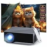 Proyector con Bluetooth y WiFi, Nativo 1080P Soporte 4K, proyector portátil de Cine en casa, tamaño de proyección de 30 a 300 Pulgadas, Compatible con iOS/Android/portátil/HDMI/PC/TV