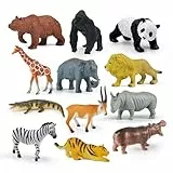 LXONTSG Selva Figuras Juguetes, 12 Piezas Animales Zoo NiñOs, Animales Selva NiñOs, Animales Juguete Plásticos, Animales Selva Juguetes, Figuras Animales Juguete, Zoo Figuras Juguetes