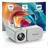 Proyector Portatil con WiFi6,Mini Proyector Portatil 18000 LM Full HD 1080P Jimveo Soporte Cine en Casa para HDMI/USB/iOS/Android