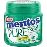 MENTOS Goma de mascar MENTOS Pure Fresh, Chloro, chicle sin azúcar, mantiene el aliento fresco durante mucho tiempo, caja de 50 grageas, 100 g