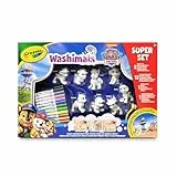 CRAYOLA - Washimals Patrulla Canina, Super Kit Actividades con 8 Cachorros, 12 rotuladores Lavables, Fondo para Pintar y Cepillo, Juego y Regalo para niños, a Partir de 3 años 74-0251