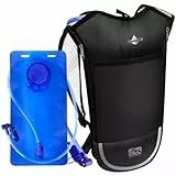 Shayson - Mochila de hidratación con Bolsa de hidratación de 2 litros, Ligera y Transpirable, con 3 Bolsillos de Capa, Correas de Hombro reforzadas para Senderismo, Correr, Ciclismo (Plata)