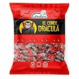Caramelos Cerdán - Caramelos Halloween El Conde Drácula Sabor Cereza| Bolsa de 500 gr | Caramelo Duro sin Gluten ni Alérgenos | Ideal para Fiestas, Eventos y Cumpleaños