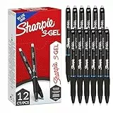 Sharpie S-Gel | Bolígrafos de gel | Punta mediana (0,7 mm) | Tinta azul | 12 unidades