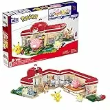 Mega Construx Pokémon Centro Pokemon en el Bosque +600 Bloques de construcción con 4 Personajes, Juguete +8 años (Mattel HNT93)