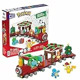 Mega Pokémon Tren Festivo Juguetes de construcción con 4 Figuras articuladas, 373 Piezas, Idea de Regalo para niños y niñas, HHP69