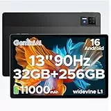 DOOGEE U13 Tablet Andriod 16, Tablet 13 Pulgadas 11000mAh Batería, Tableta Gaming T7280 Octa-Core Gemini AI, 32GB RAM+256GB ROM/2TB, 7.5mm Ultrafino/13MP Cámara/4 Altavoces/Widevine L1/Face ID/BT5.0
