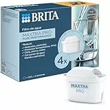 BRITA Cartucho Filtrante de Agua MAXTRA PRO Pure Performance (All-in-1) Pack 4 | Recambio original para todas las jarras BRITA para agua de sabor puro - filtra PFAS, cloro, cal y metales