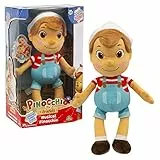 Giochi Preziosi Pinocho - Peluche Musical de 36 cm con Sombrero, Solo presiona el Vientre, Escucha la Sigla de la Serie de televisión, para niños a Partir de 3 años, PNH10000