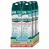 Sanytol - Desinfectante Hogar y Tejidos, Elimina Bacterias, Virus y Hongos Sin Lejía, Flor de Algodón - Pack de 6 x 300 ML = 1,8L
