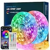 Tiras LED, Luces Habitación 10 Metros, Bonve pet Tira LED RGB, Bluetooth Musical con IR Control Remoto 40 Teclas y APP, 16 Milliones de Colores, Luz para Decoración TV Cocina Fiesta