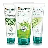 Himalaya Herbals Purifying Neem Face Wash SET with Face Scrub & Face Mask | Natural Moisturising Facial Cleanser with Goodness of Neem and Turmeric, Deeply Cleans Pores and Pimples- Set of 3