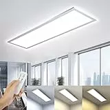 OTREN Plafon Panel LED de Techo 100x25CM, Lámpara Superficie LED Regulable con Mando a Distancia Para Oficina Taller Garaje o Salón, 3000K-6000K