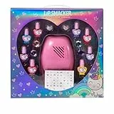 Lip Smacker Nail Art Blockbuster Set, Kit Pintauñas, Juego de Esmaltes de Uñas con 8 Colores, 22 Pegatinas y 1 Secador de Uñas, Clips para el Cabello y Anillos, Set Todo en Uno para Look Creativo
