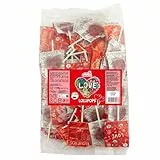 Caramelos Cerdán - Piruletas Corazón Love Sabor Cereza | Bolsa de 100 Unidades | Caramelo Duro con Palo Sin Gluten ni Alérgenos | Ideal para San Valentin y Cumpleaños