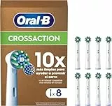 Oral-B Pro CrossAction Cabezales De Recambio ORIGINALES para Cepillo de Dientes Eléctrico Oral-B Pro, Pack de 8 Recambios Con Indicador De Uso, Blanco (Tamaño Buzón)