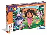 Clementoni - Puzzle Maxi 24 Piezas Dora La Exploradora - Rompecabezas Gigante Super Color, Estimula la Lógica, la Psicomotricidad y la Observación, Juguete Infantil +3 Años, 24826