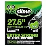 Slime 30098 Cámara Interior de Bicicleta con Sellante de Pinchazos Slime, Sellado Autónomo, Prevenir y Reparar, Válvula Schrader, 27.5 x 2.35-3.0'
