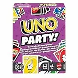 Mattel Games UNO Party, juego de cartas con baraja y reglas especiales para grupos grandes, niños, adultos y noches en familia, de 6 a 14 jugadores, a partir de 7 años, JJV58