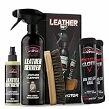 BassMotor - KIT Limpiador Cuero, Piel y Alcantara Coche Limpia, Desengrasa y Nutre Asientos y Tapicerias - Kit Leather Reviver 500ml + Leather Nutrient 100 ml + Cepillo Profesional + 2 Bayetas 400GSM