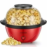 FOHERE Palomitero, Máquina de Palomitas Casera de 3,5 Litros, Palomitera que Puede Agregar Azúcar y Aceite, Agitación Automática, Olla Antiadherente, Silenciosa y Rápida, Adecuado Para Cine en Casa