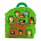 Fisher-Price Little People Estuche portátil Amigos del Bosque Conjunto de Juego con Figuras de Animales para Juego de imitación, Juguete para niños y niñas pequeños a Partir de 1 año, HWB29