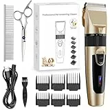 Bonve Pet Cortapelo para Perros y Gatos, Cortapelo para Perros Gatos Mascotas Profesional, Bajo Ruido Menos de 50db, con 11 Accesorios, Cargador, Base de Carga