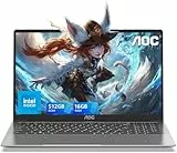 AOC Ordenador Portatil con N97 [Supera al Celeron] (hasta 3,6 GHz) Notebook 15,6 Pulgadas,16GB RAM 512GB SSD(hasta 2TB), 1080P, Portátil Negocios, 5G WiFi,BT5.2,Tipo C,USB,HDMI,Carcasa Metálica
