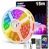 Tira LED, Luces Led Habitacion, RGB Bluetooth Tiras LED de Interior, Luz Led Adhesivas con Control Remoto y Inteligente Control de APP, Cambia el Color con la Musica para Decoración de Cocina (15M)