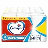 Colhogar Paratodo Rollos x24 - Rollos para Cocina Multiusos y Absorbente - 24=72 Rollos (4x6)