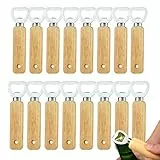 Zyluniy 16 Piezas Abrebotellas de Madera, Regalos Personalizados para Hombres, Abridor de Botellas de Madera Grabables, Abrebotellas Portátil para Sidra, Bar, Casa, Cocina, Papá, Abuelo