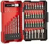 Einhell - Juego de brocas y brocas (39 piezas, 8 brocas, 24 puntas, 5 llaves de vaso, 1 avellanador, 1 portapuntas de cambio rápido, incluye caja de almacenamiento)