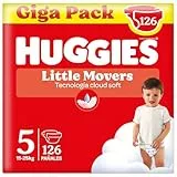 HUGGIES Little Movers Pañales para Bebé con Diseños Disney Talla 5 (11-25 kg), Comodidad para la Piel 24/7, 3 Packs de 42, Total 126 Pañales
