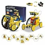 OMWay Robot Solar, Kit Robotica Juguetes Niños 7 8 9 10 Años, 12 en 1 Juegos Educativos Ciencia Experimentos Construcciones para Niños 11 12 Años, Navideños Cumpleaños Regalos para Niño, 190 Piezas