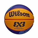 Wilson WTB0533XB Pelota de Baloncesto Fiba 3x3 Caucho Interior y Exterior, Adultos Unisex, Azul/Amarillo, 6