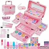 Kit de Maquillaje para Niño - 57 PCS Lavable de Maquillaje para Niñas,Juego de Maquillaje y No Tóxico,Regalo de Princesa para Niñas,Cumpleaños para Niñas Mayores de 4 5 6 7 8 9 10 11 12 Años
