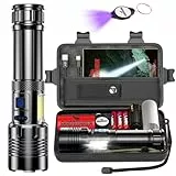 Shadowhawk Linternas LED Alta Potencia Recargable 1000000 Lúmenes - 30W XHM90.2 Linterna Potente Pilas 7 Modos con luz COB & USB Largo Alcance Tactica Militar, IP67 Flashlight para Emergencia Camping