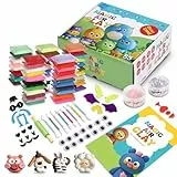 NK Kit de Arcilla Polimérica Secado al Aire - 55 Colores con Manual Ilustrado con Diseños, Secado Rápido y Seguro, con Accesorios, Moldea y Juega, Suave, Creatividad, Manualidades, Niños 3 a 12 años