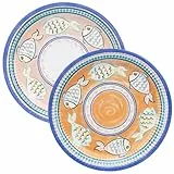 Talking Tables 10 platos de papel de pescado naranja | Platos desechables vibrantes para fiestas, ideales para picnics, almuerzos, almuerzos, bodas | 23 cm