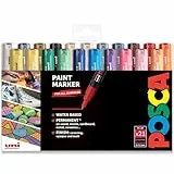 Rotuladores permanentes de Uni Posca PC-1 M, se pueden utilizar sobre tela, vidrio y metal (21 colores)