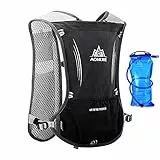 5L Ligero Mochila de Hidratación Hombre Mujer Superior Chaleco para Trail Running Ciclismo (Negro +Vejiga 1,5L)