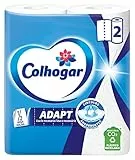 Colhogar Adapt x2 - Papel Cocina - Rollos de Papel para Cocina - Con precorte de media hoja - Paquete con 2 Rollos