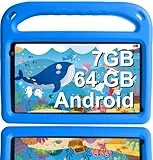 GOODTEL Tablet Kids Android 7GB RAM + 64GB ROM 7' Tablet Niños Wifi Bluetooth GPS Educación + Juegos Doble Cámara Seguridad Infantil con Funda EVA - BLU