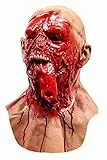 LEKA NEIL - Máscara de Halloween, máscara de zombi, vampiro, disfraz espeluznante, máscara de cadáver, para fiesta, rojo B